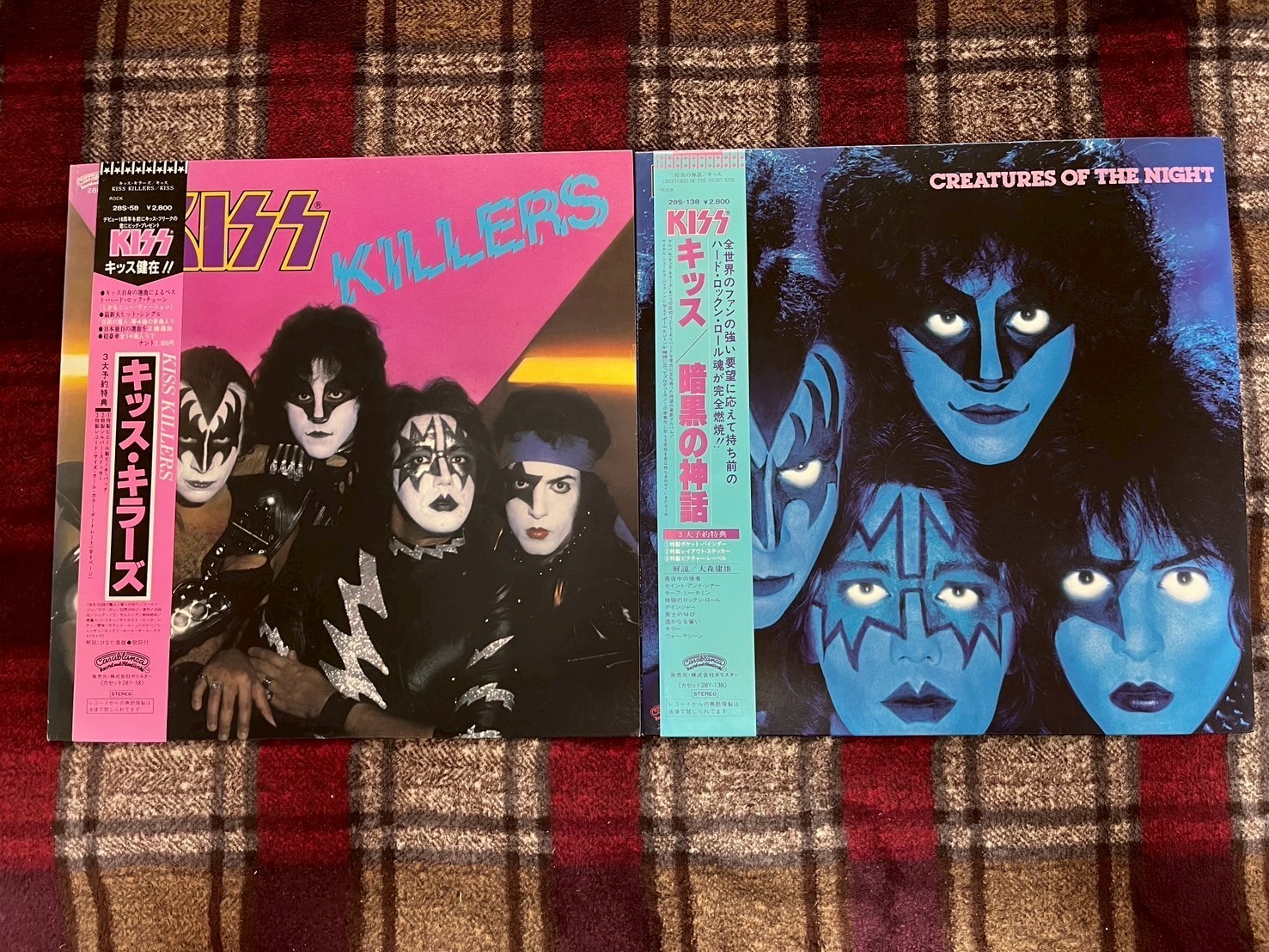 KISS CREATURES OF THE NIGHT , KILLERS Japan OBI VINYL LP