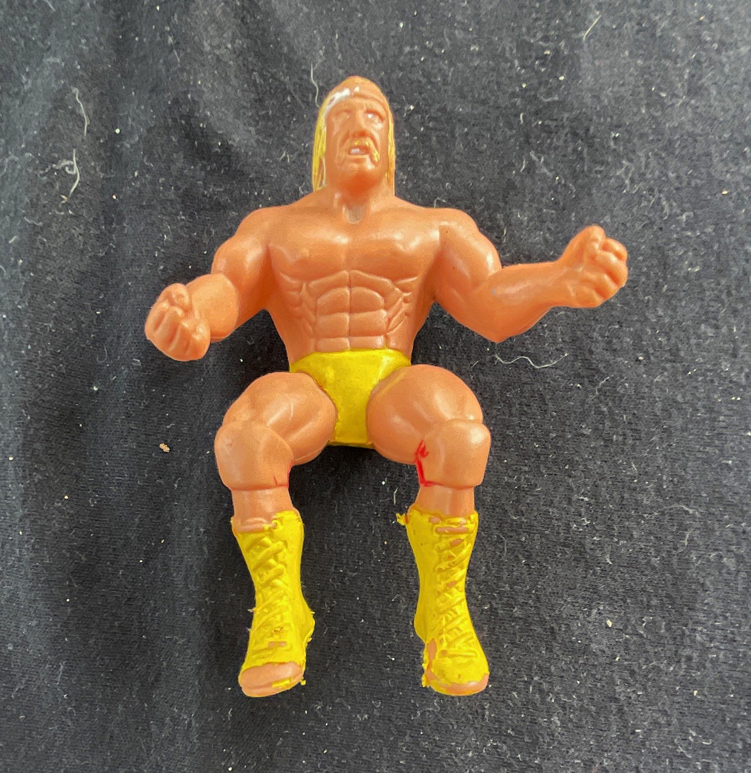 Titan Sports Inc. WWE Wrestling Action Figure Plastic - Yellow Trunks & Boots
