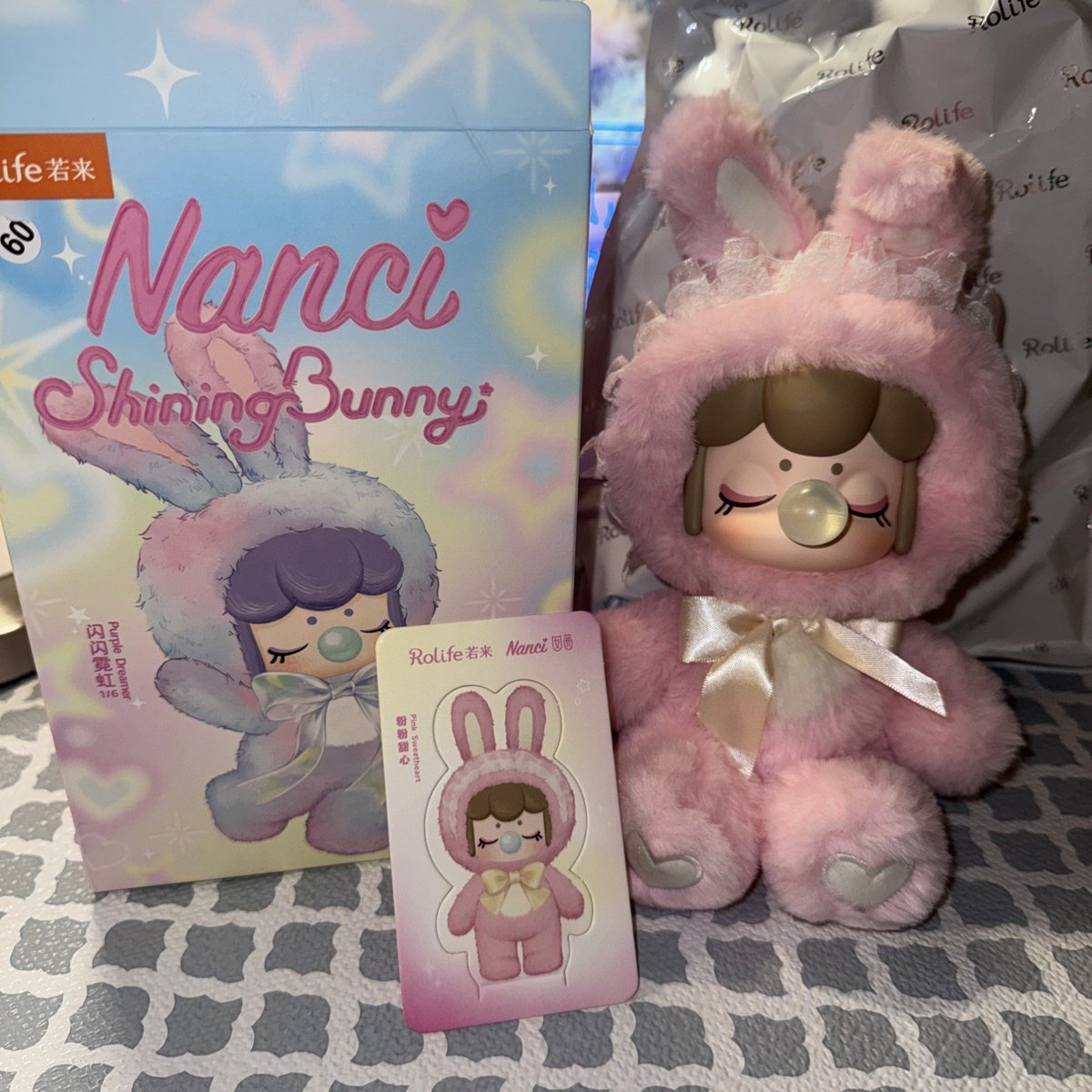 Rolife Nanci Shining Bunny Pink Sweet Plush Series scatola cieca confermata aperta