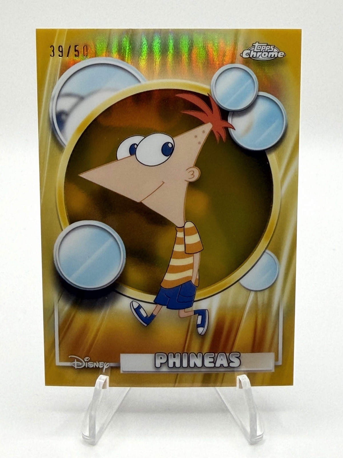 2026 Topps Chrome Disney Phineas True Gold /50 #115