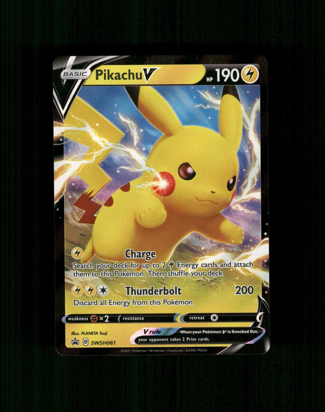 Pikachu V SWSH061 Holo Promo Spada e Scudo Promo Pokemon quasi come nuovo