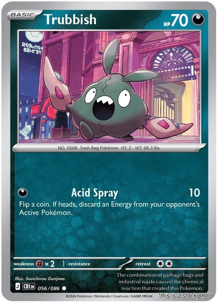 Trubbish 056/086 Pokemon ME04: Chaos Rising CRI NM