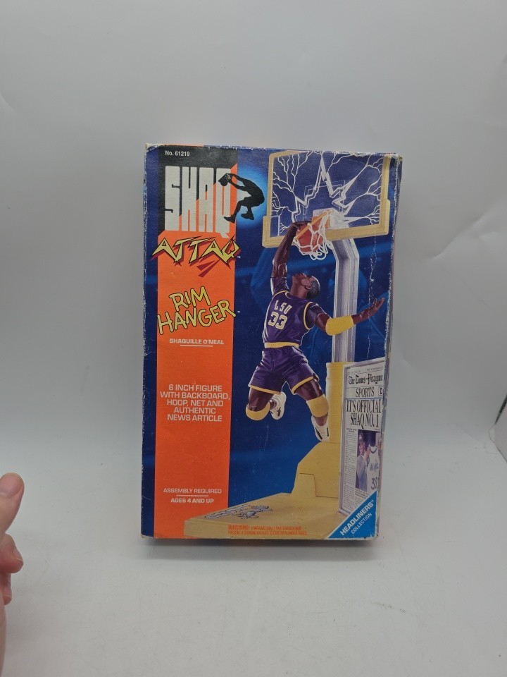 Playset action figure vintage Shaq Attaq Rim Hanger 1993 Kenner nuovo raro 