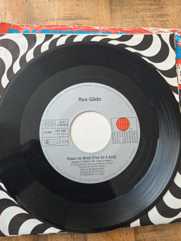 Rex Gildo Feuer im Wind 7 inch singel vinyl