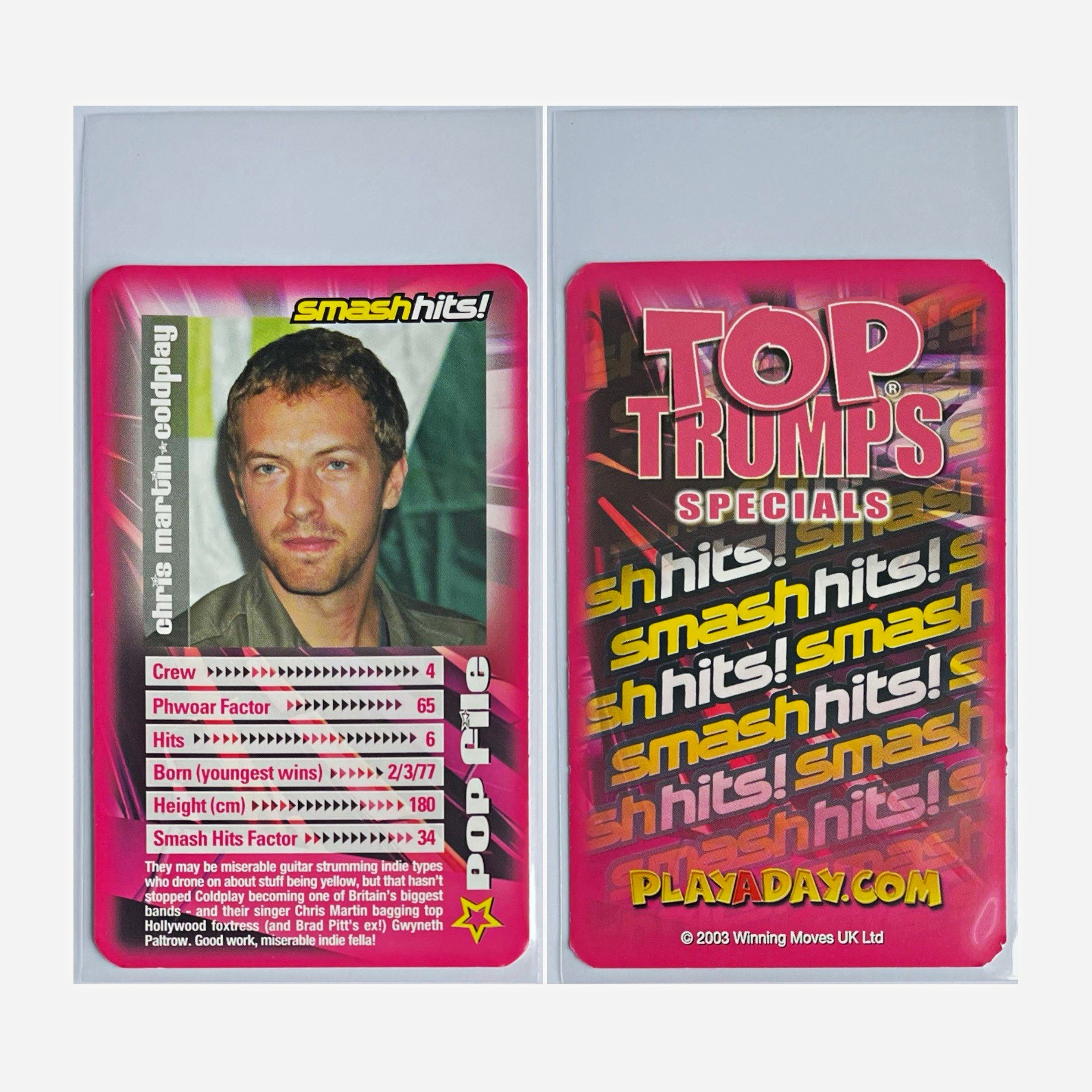 Top Trumps Specials 2003 Smash Hits #4 Chris Martin (Coldplay) RC