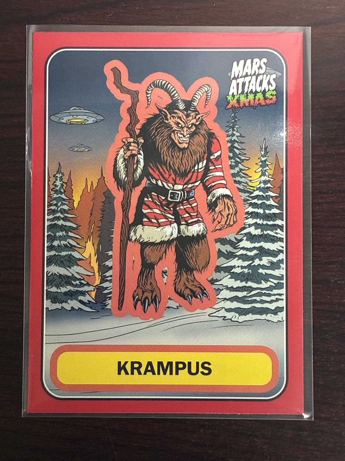 2026 Topps Mars Attacks X-MAS #B-67 - Personaggi A - KRAMPUS - PARALLELO ROSSO