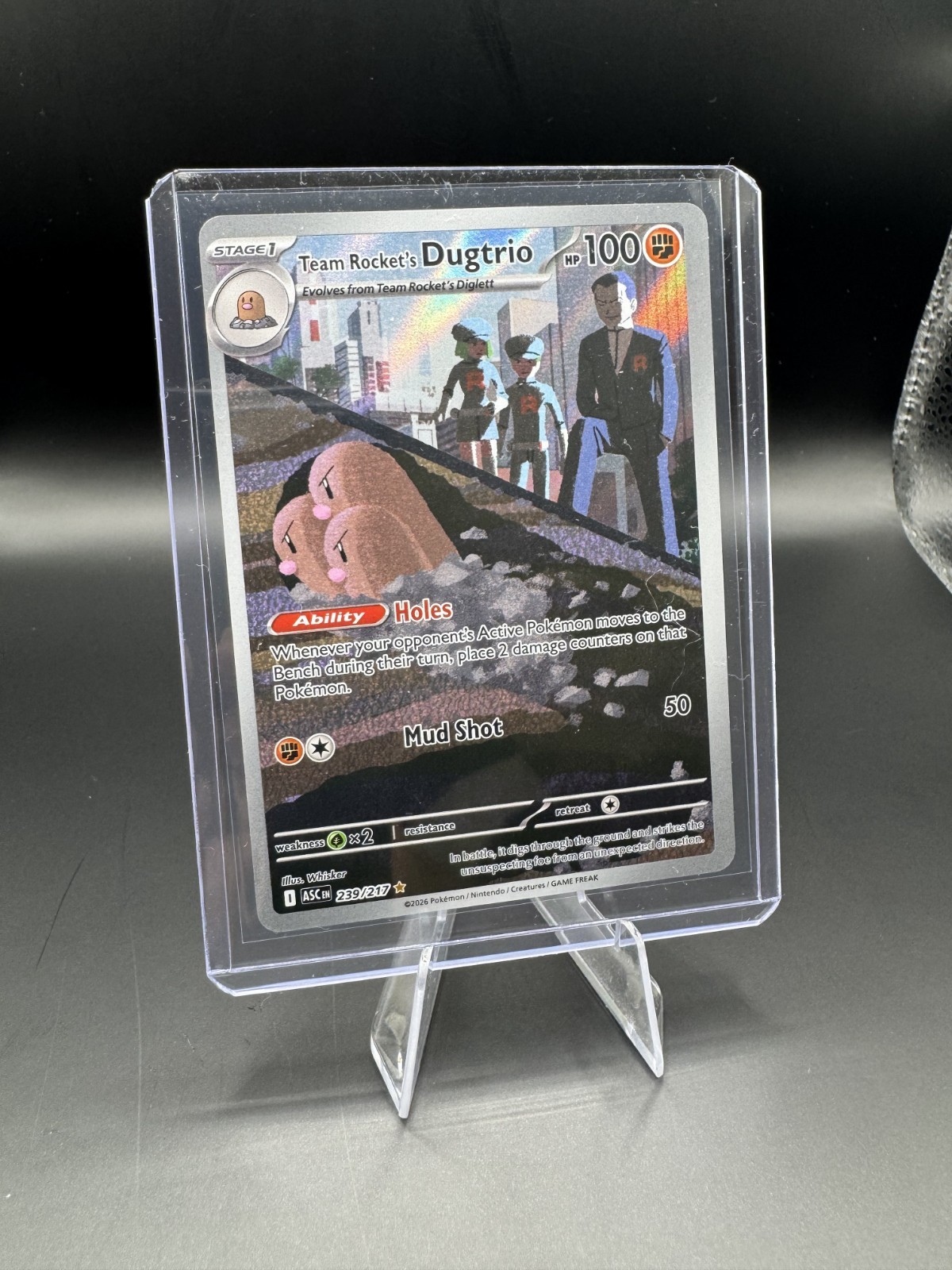 Team Rocket’s Dugtrio 239/217 Ascesed Heroes Illustrazione Rara NM Pokemon TCG