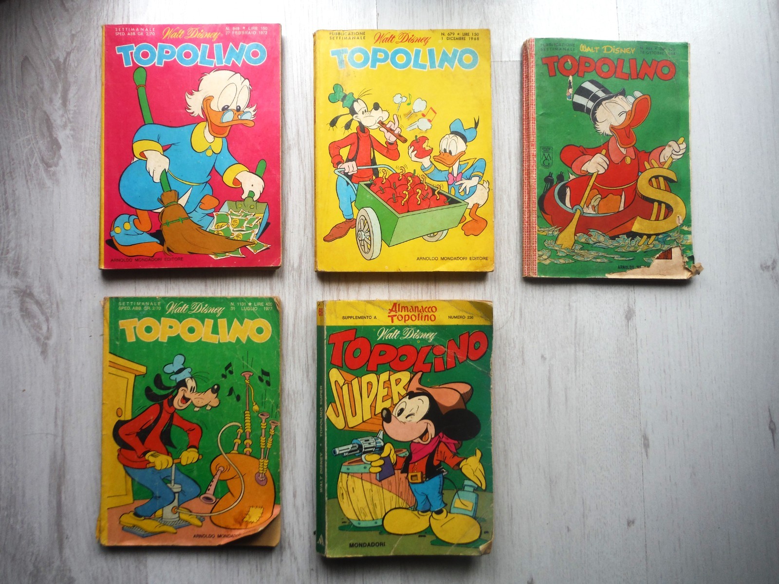  Topolino Fumetti N. 464 679 848 1131 e Topolino Super 1964-1977