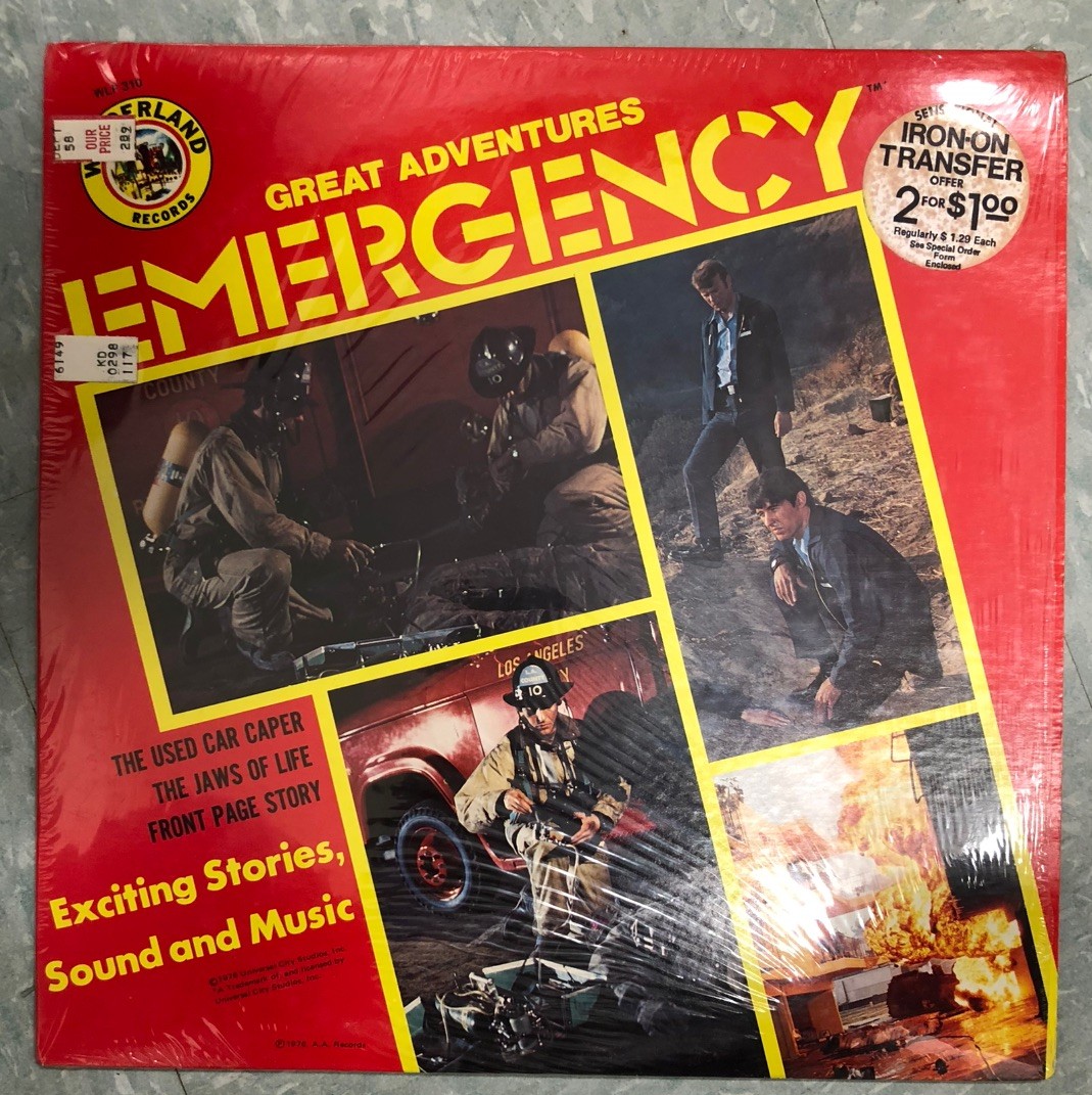 Great Adventures EMERGENCY TV Show 3 Stories Wonderland Records SHRINK 1976 NM 