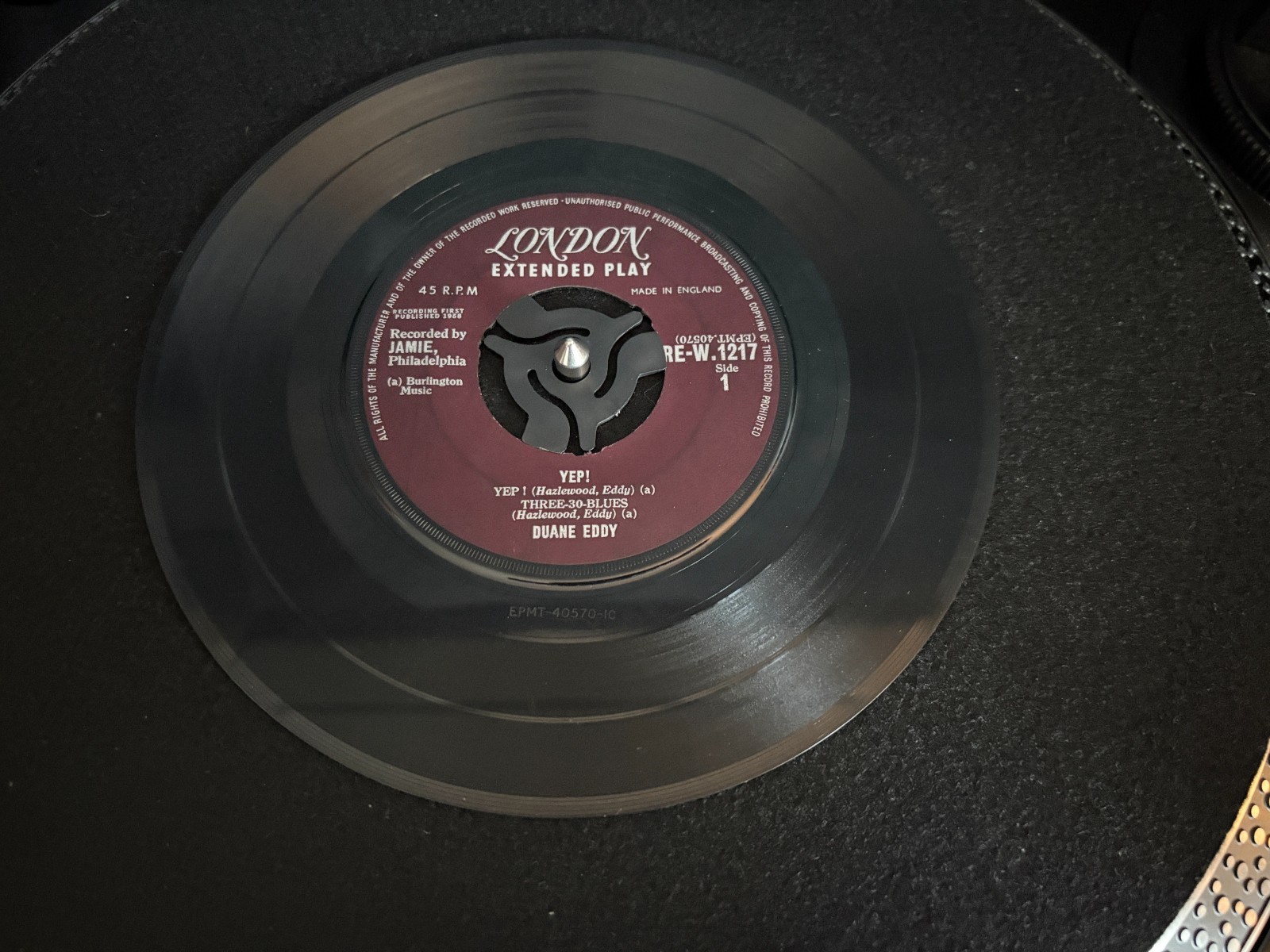 Duane Eddy Yep / 3:30 Blues EP UK 1958 7" Vinyl London VG