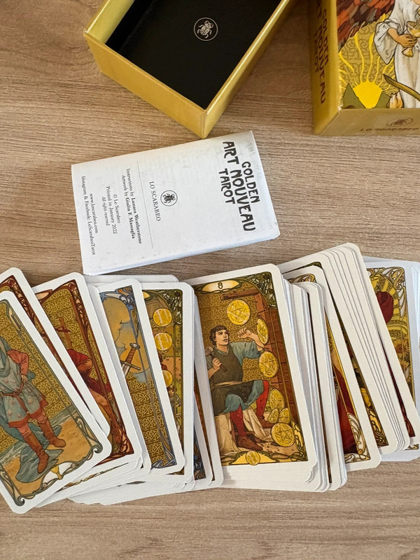 Golden art nouveau tarot format mini