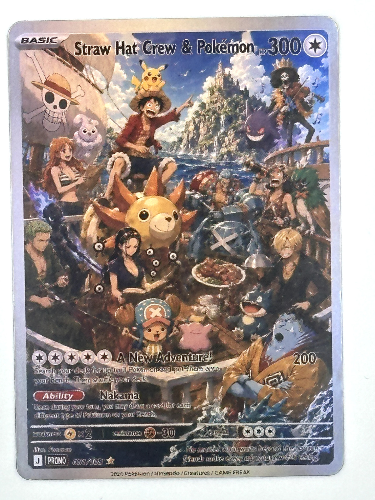 Pokemon x One Piece, Carta Arte Personalizzata - Ottime Condizioni
