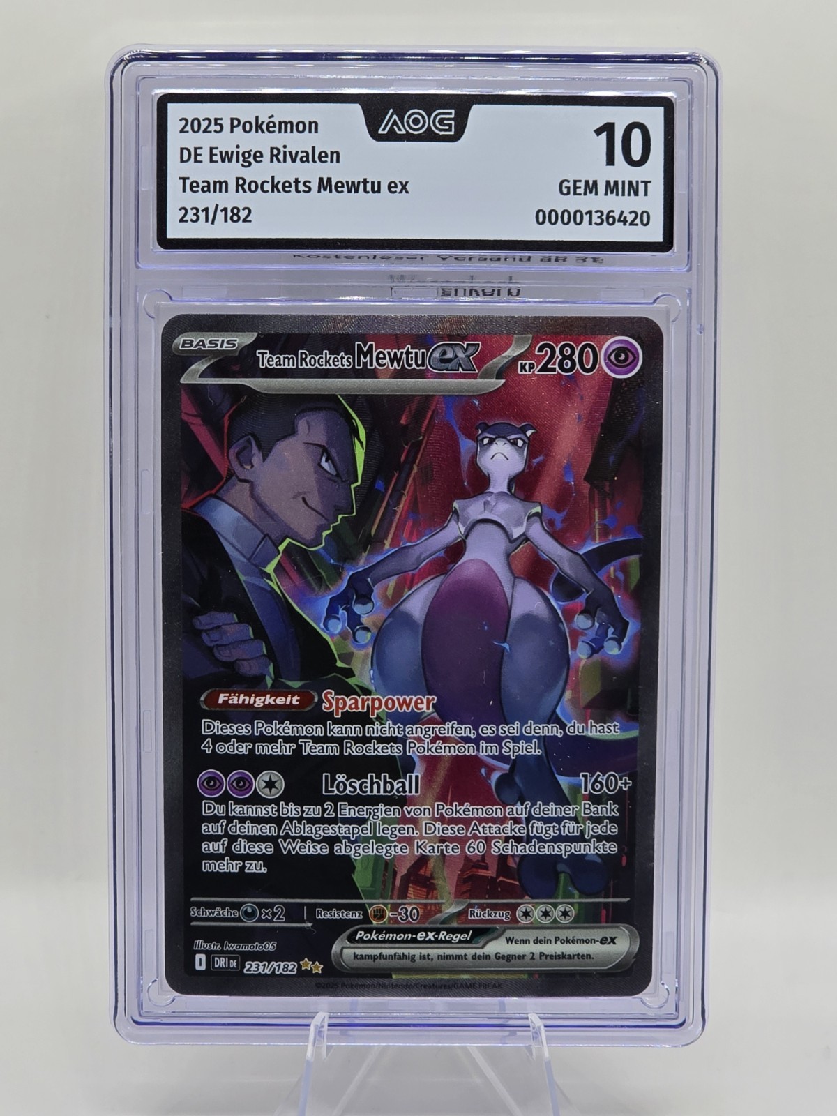 Pokémon Team Rockets Mewtwo 231/182 Rivali Eterni DE AOG 10 97 Punti