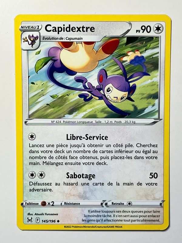 Carte Pokémon Capidextre 90pv 145/196