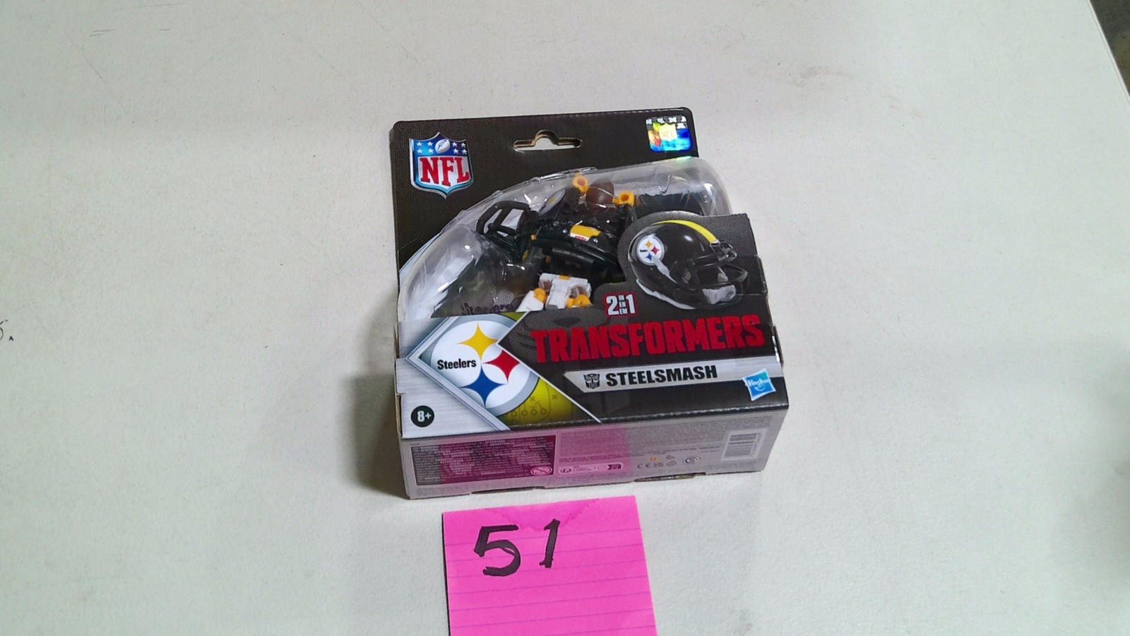 Hasbro Transformers STEELSMASH action figure in scatola Black Steelers NFL giocattolo usato