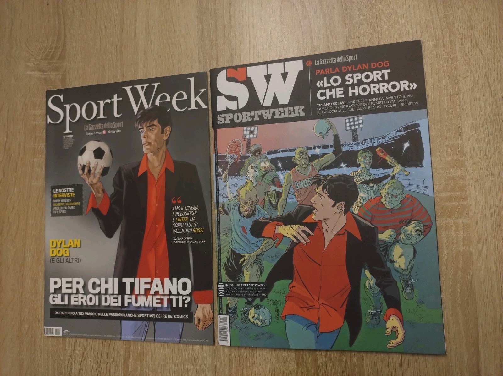 DYLAN DOG su Sport Week - 2 riviste 2009, 2016 - SW - Gazzetta Sport - 1^ Ed. 