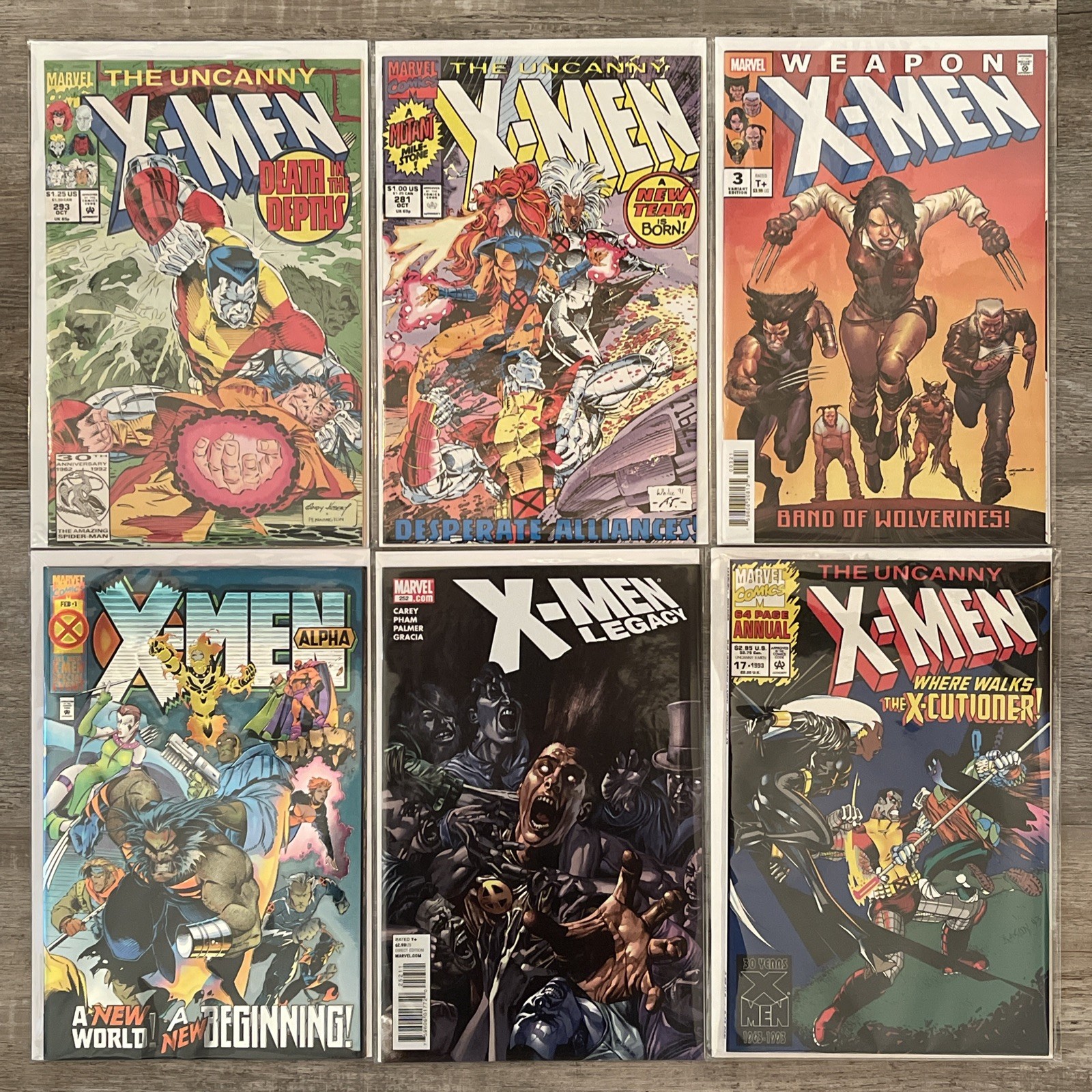 X-Men Marvel Comics Lot(6x) ~Bagged & Boarded Bundle of 6~ VERY FAST SHIPPING!