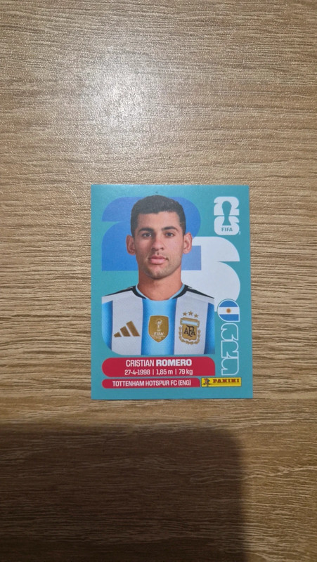 Cristian Romero #arg4 panini fifa world cup 2026