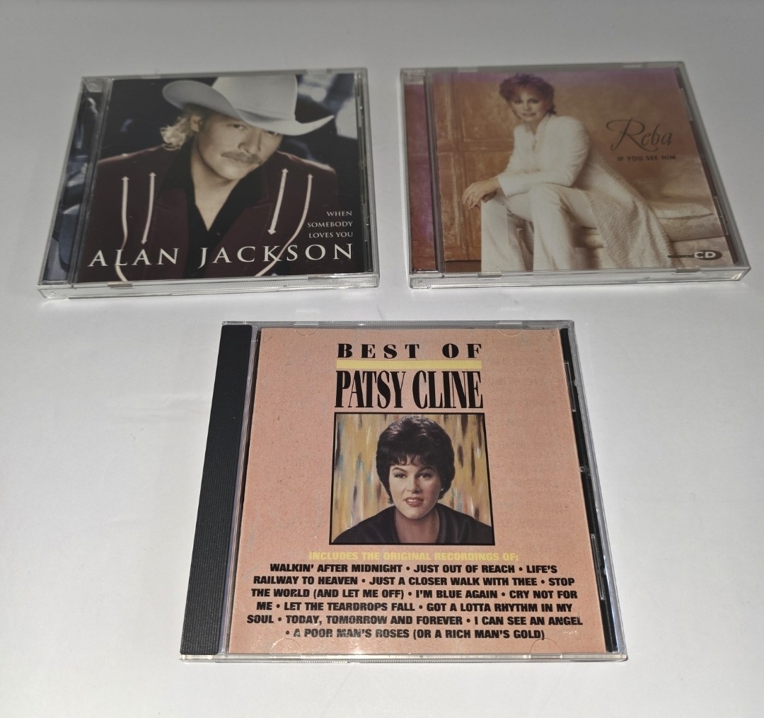 3 Country Music CD's Bundle Reba - Patsy Cline - Alan Jackson. Country Music