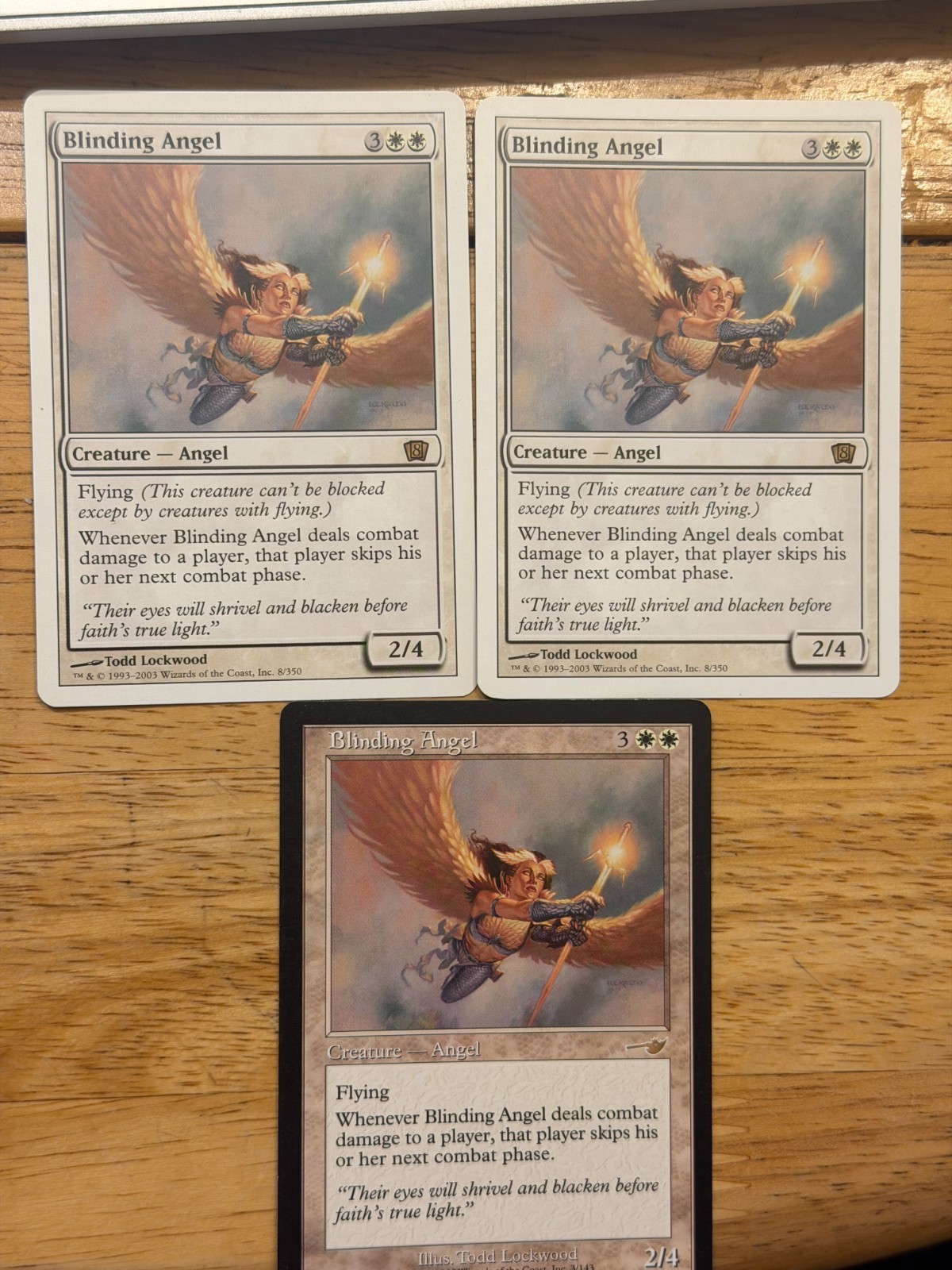 MTG: Blinding Angel (x3) Nemesis (x1) 8th Edition (x2)