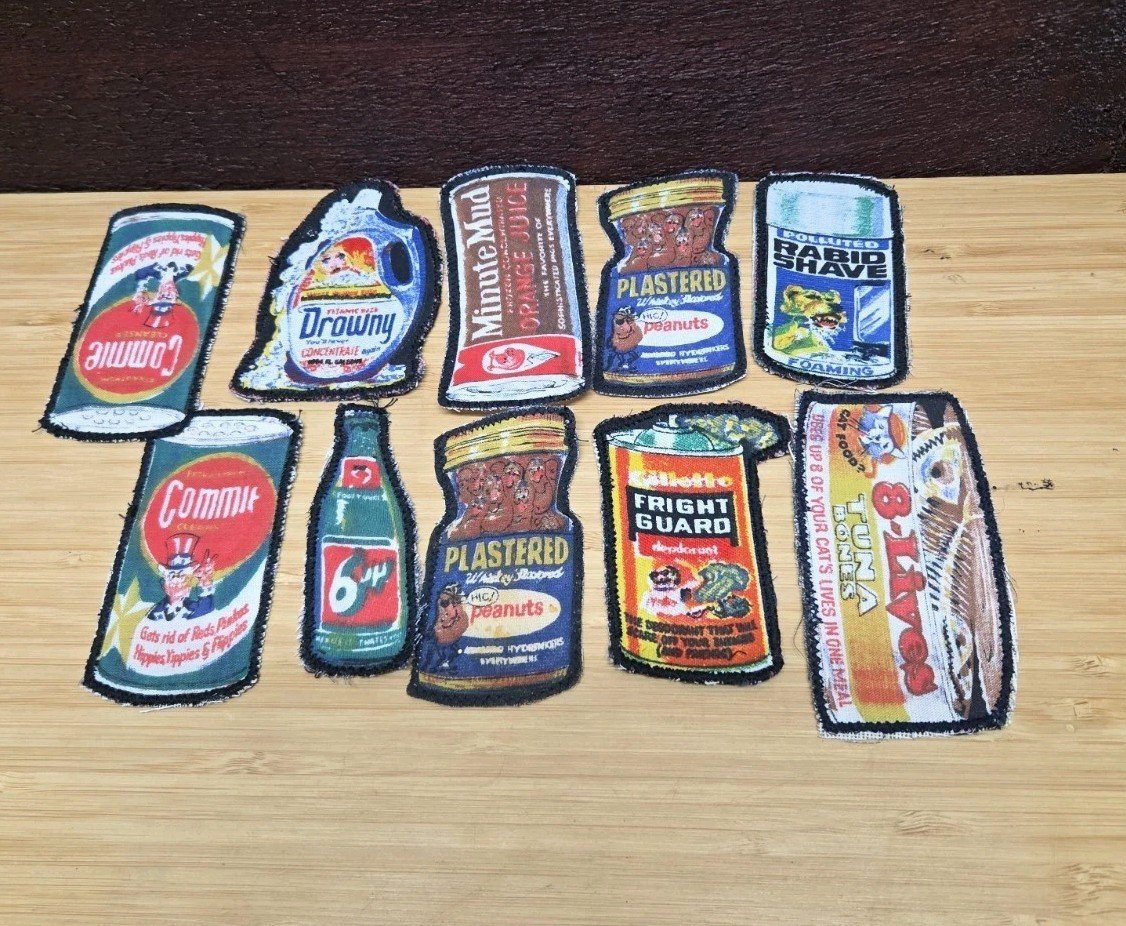 1970s Topps Wacky Package Patches Gadzooka Bubble Gum Cloth Textile Rare Lot 9