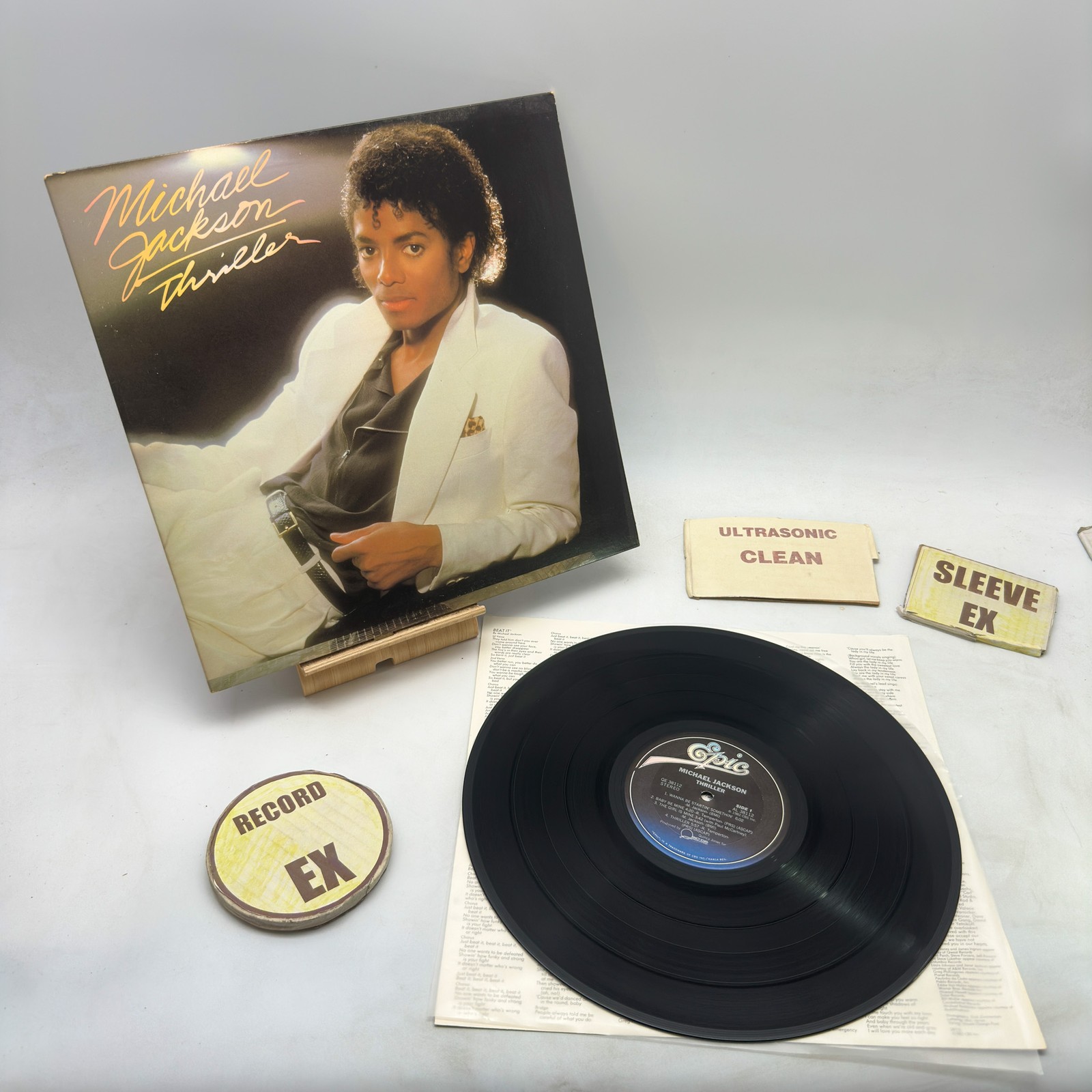 Michael Jackson - Thriller EX/EX 1982 Columbia Pitman Ultrasonic Clean Press