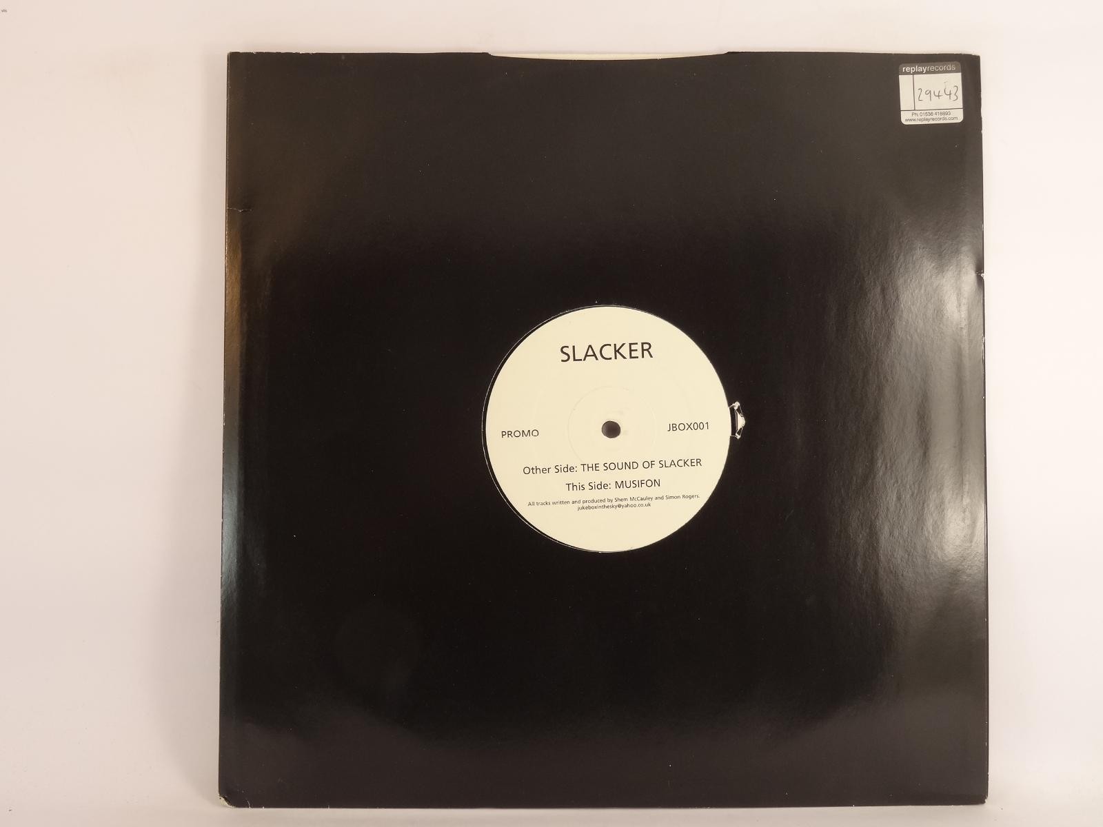 SLACKER MUSIFON / THE SOUND OF SLACKER (112) 2 Track Promo 12" Single plus Compa