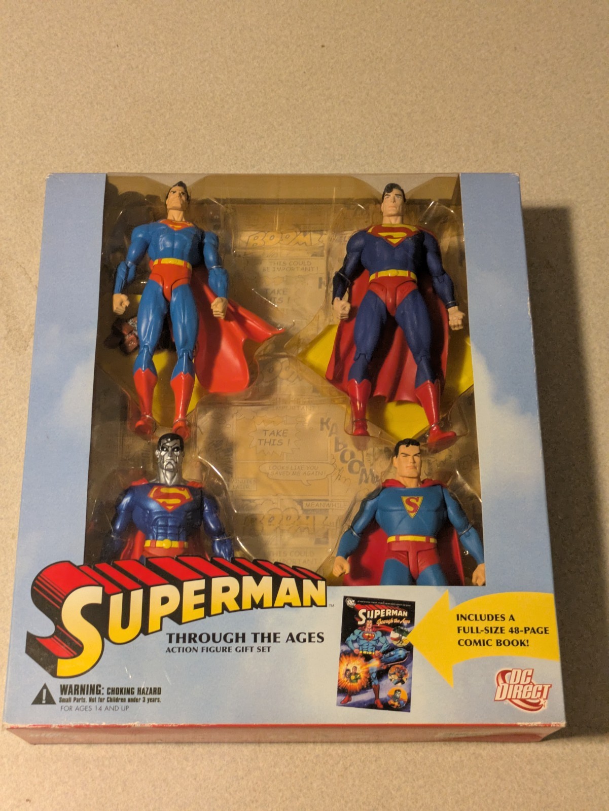 Superman Through The Ages Gift Set With Comic Book -DC Comics New In Box