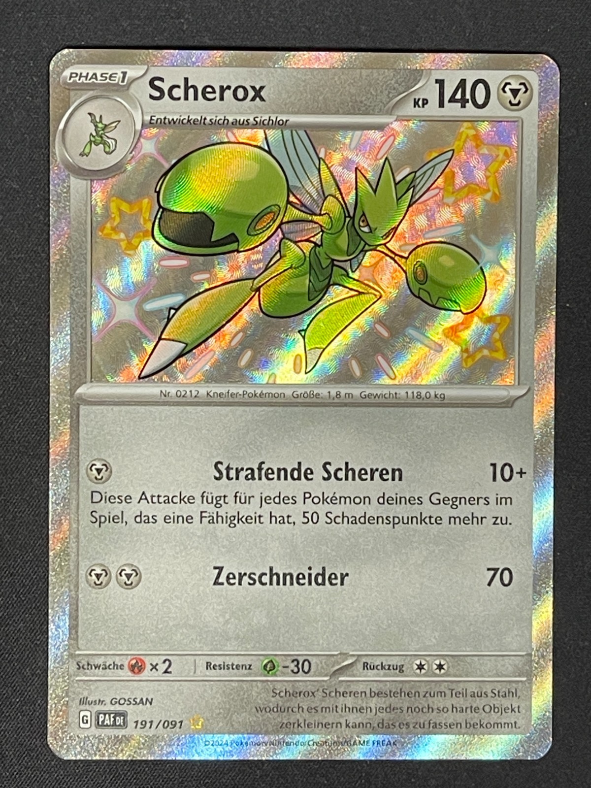 Carta Pokémon Sherox 191/091 Shiny - Destino Paldea, tedesco Near Mint