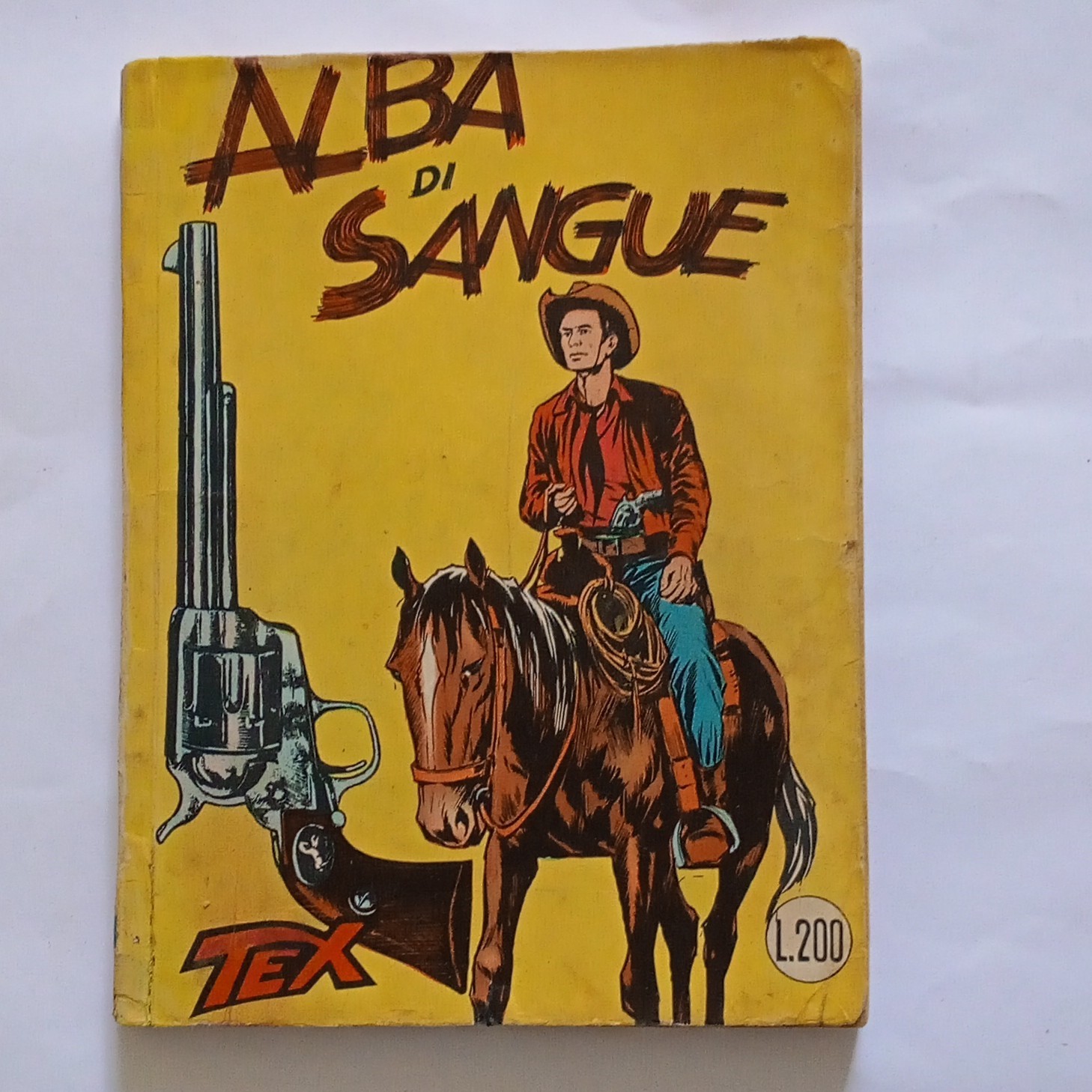 Tex n.21 spillato Alba di sangue 1956 prima edizione strillo 100 pagine.