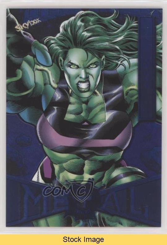 2022 Marvel Metal Universe Spider-Man Neon Luce Blu FX She-Hulk #77 LEGGI 0p1v