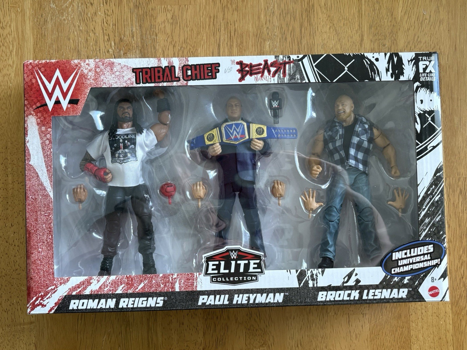 ROMAN REIGNS, PAUL HEYMAN, BROCK LESNAR / WWE Elite Figure / confezione da 3 / NUOVO!