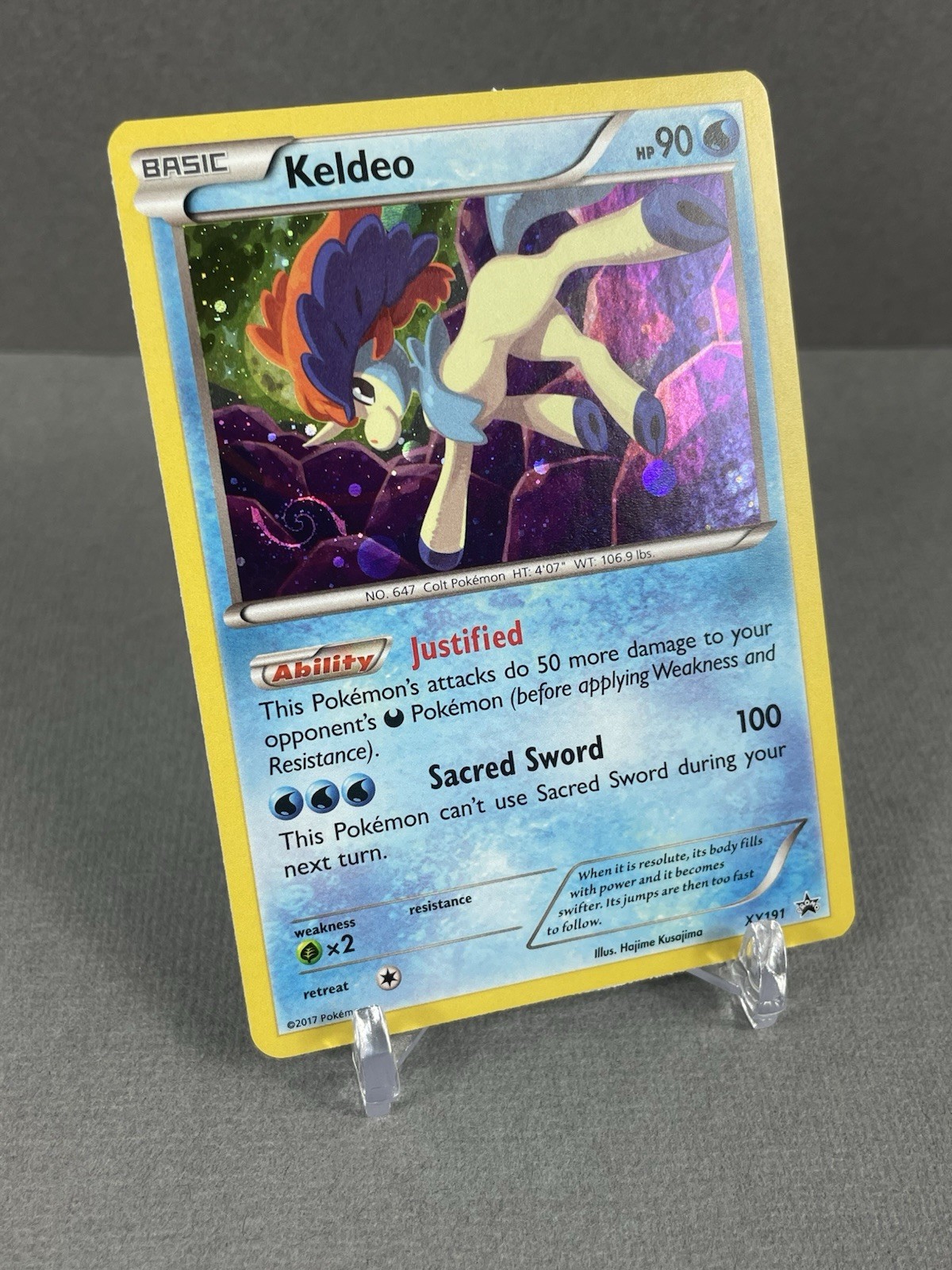 HD Swirl Keldeo XY191 XY Holo Promo Pokemon 2017 #9 LP