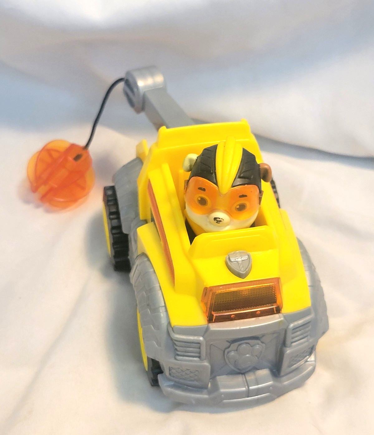 PAW Patrol Mighty Pups Paw Rubble Deluxe Vehicle Lights & Figure Complete Tested