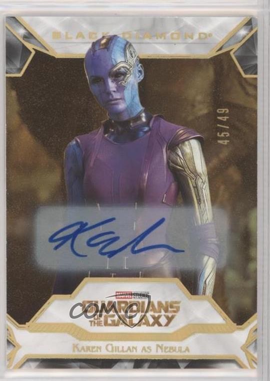 2021 Upper Deck Marvel Black Diamond Gold 45/49 Karen Gillan as Nebula Auto p1l