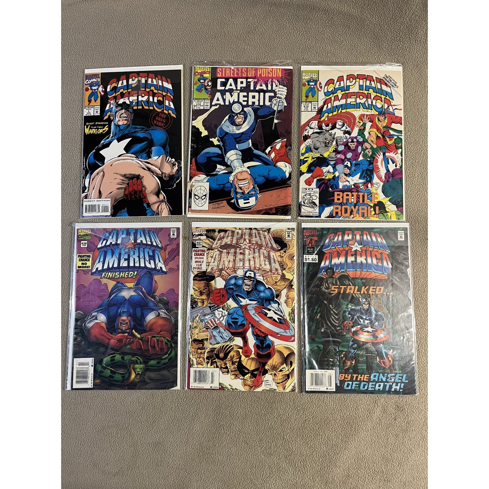 Lotto 6 numeri fumetti Capitan America fumetti anni 90 Marvel Comics