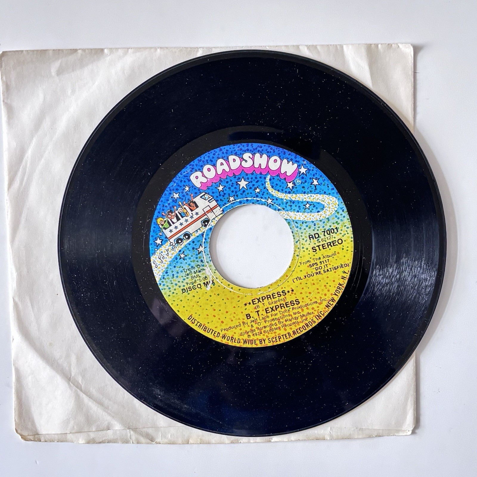 B.T. Express Express 45 RPM 7” Vinyl Roadshow RD7001 Disco Record