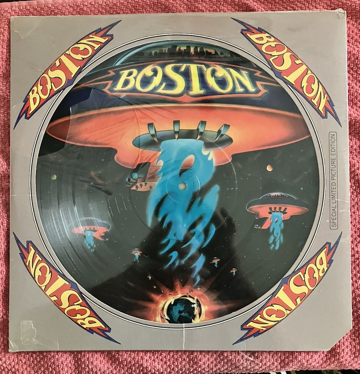 Boston Self Titled 12" Record Album LP Picture Disc 33 RPM Vintage Rock Shrink