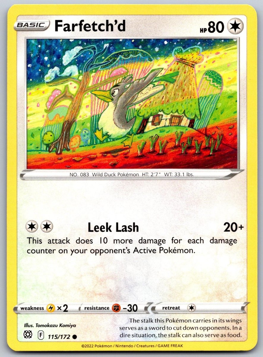 Pokemon Farfetch'd 115/172 stelle brillanti comuni quasi come nuovo