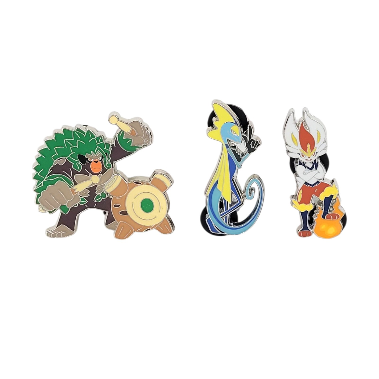 Pokemon Official Pin Badge Bundle Cinderace, Inteleon & Rillaboom - New