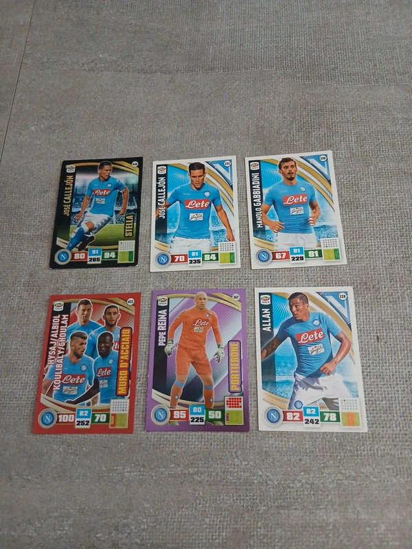 6 card dei giocatori del Napoli