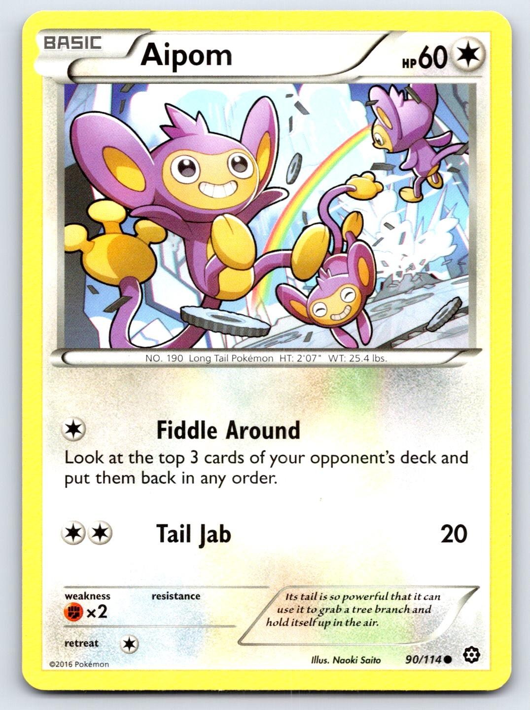 Aipom 90/114 Pokemon comune assedio a vapore giocato poco