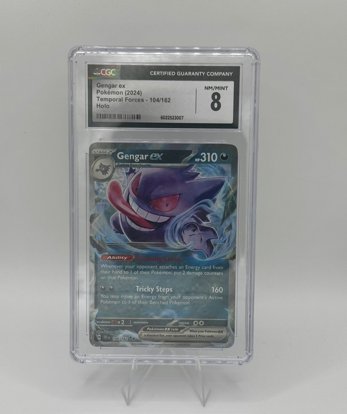 Pokemon Company Gengar ex 104/162 Temporal Forces CGC Graded 8 Full Art Holo