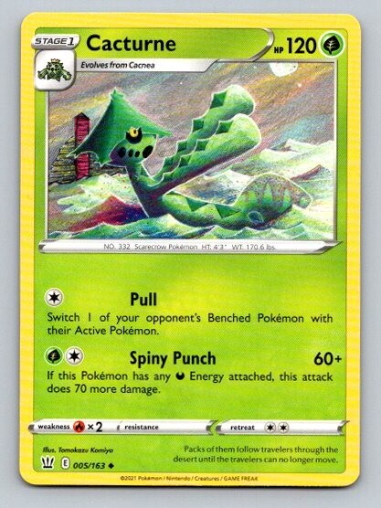 Carta Pokemon 2021 stili di battaglia Cacturne 5/163