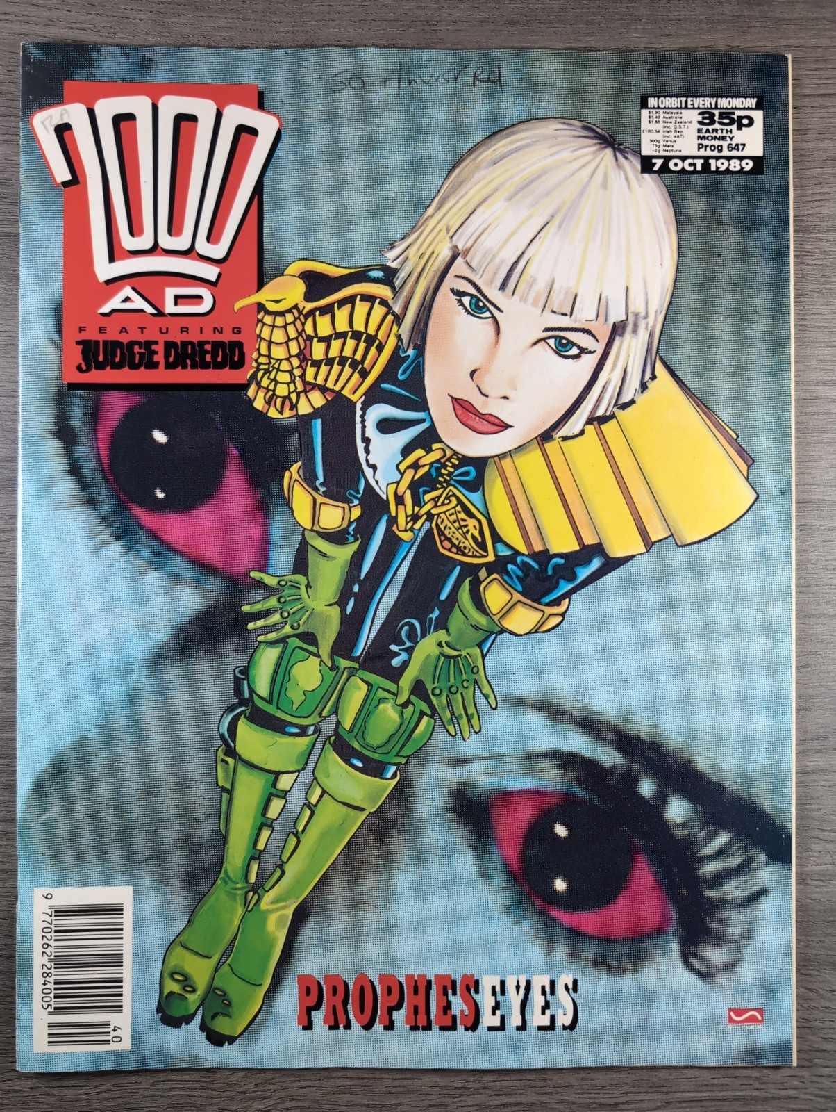 2000AD Prog 647 Featuring Judge Dredd Comic 7th Oct 1989 Vintage Retro Comic