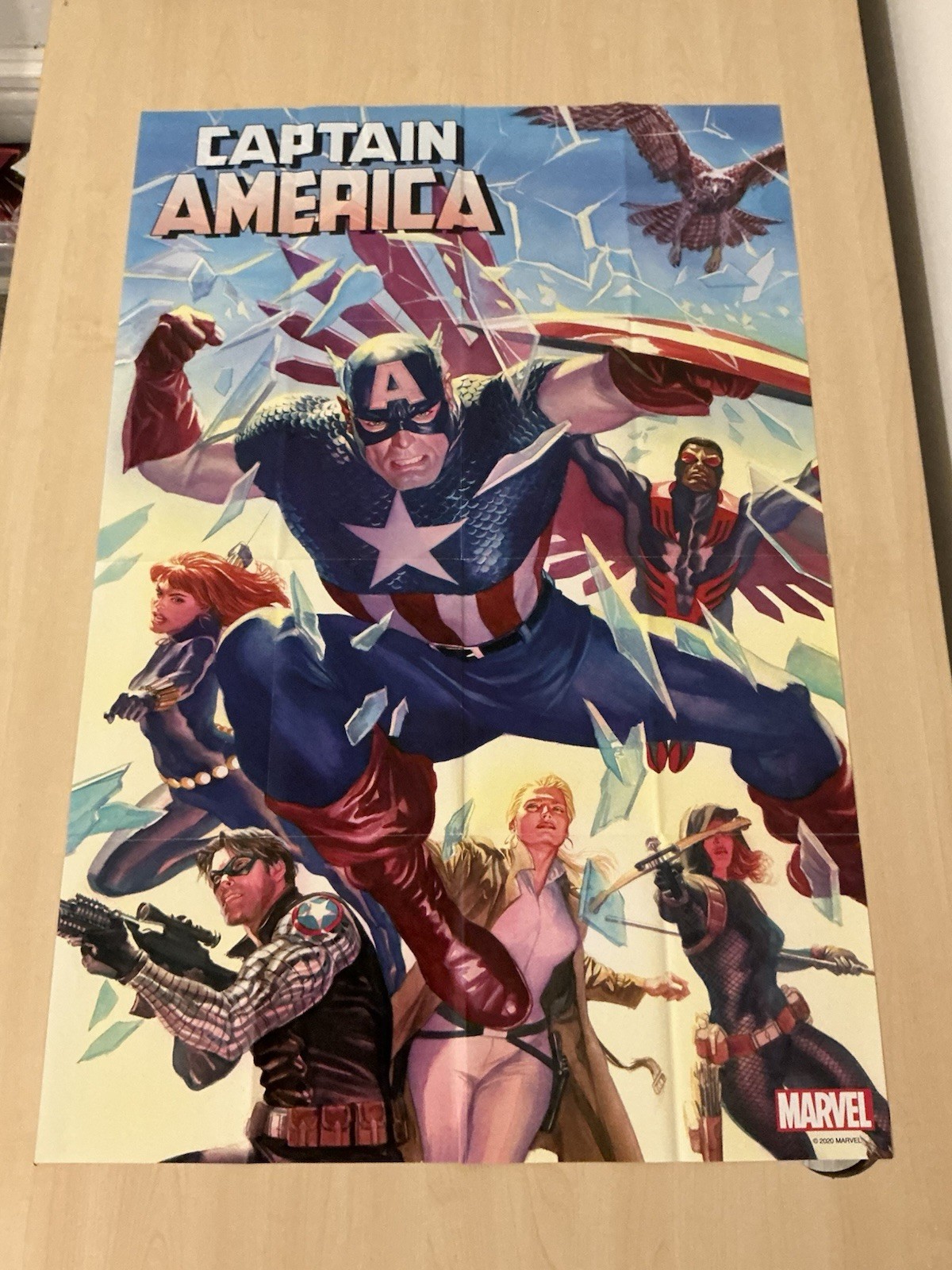 Marvel Captain America 25 Promo Poster Alex Ross Winter Soldier Falcon 24x36