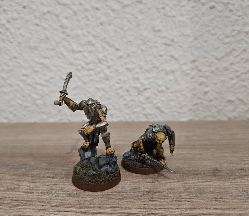 Miniatura de un capitán y soldado Goblin