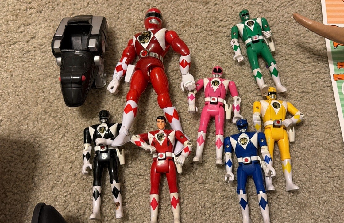 Lotto di 8 action figure Power Ranger vintage 1993-1994 modificabili e più grandi