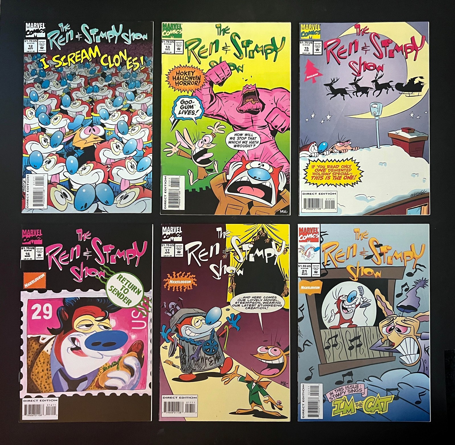 THE REN & STIMPY SHOW #12, 13, 15, 16, 17, 21 Lotto Nickeloeon Marvel 1993-1994