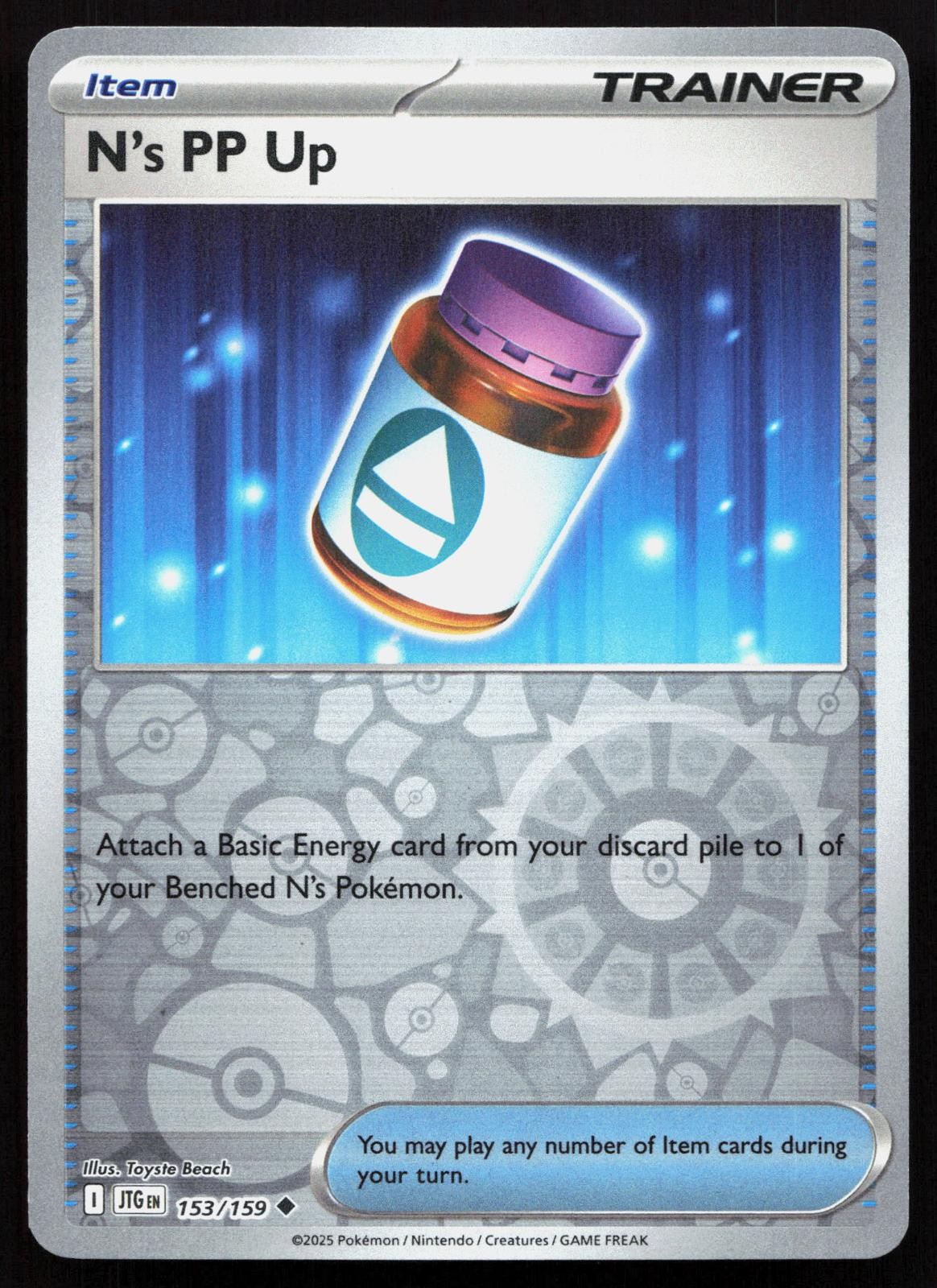 N's PP Up 153/159 Uncommon Journey Together Pokemon Reverse Holo Near Mint